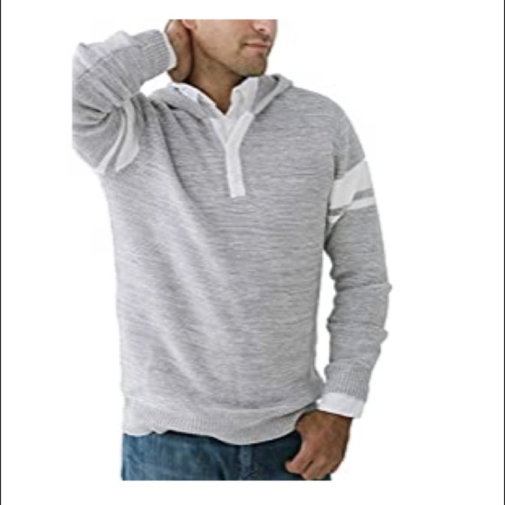 SOLD Hope& Henry Gray & White Hoddie Sweater